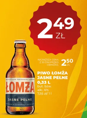 Piwo Łomża Jasne Pełne promocja w Duży Ben