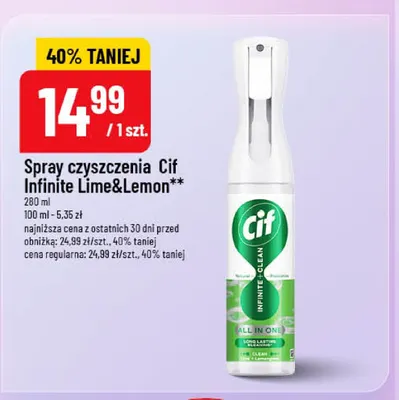 Spray do czyszczenia Cif Infinite Lime & Lemon promocja w POLOmarket