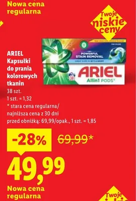 Kapsułki do prania Ariel promocja w Lidl