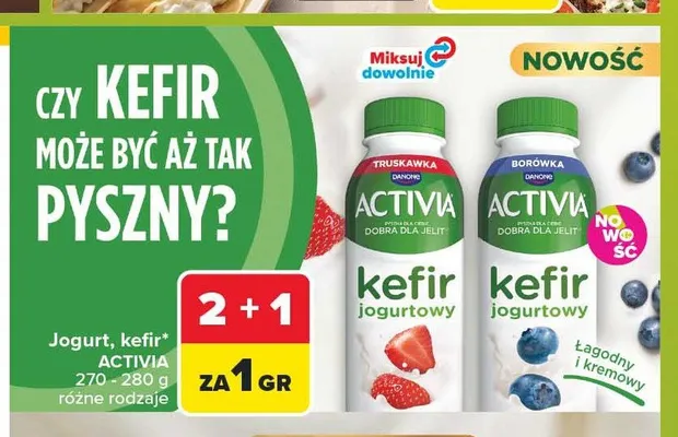 Kefir jogurtowy Activia borówkowy promocja w Carrefour Market