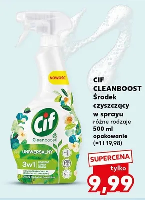Środek czyszczący w sprayu różne rodzaje Cif Cleanboost promocja w Kaufland