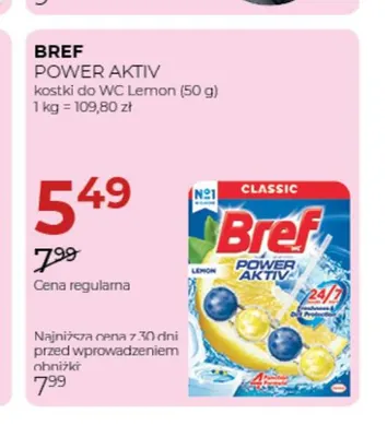 Kostki do WC Lemon Power Aktiv Bref promocja w Drogerie Jawa