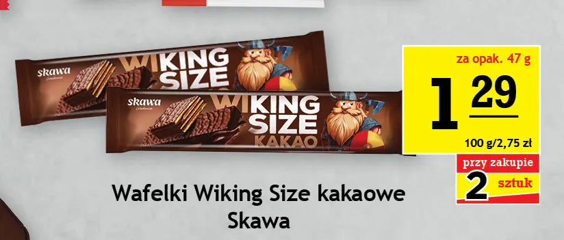 Wafelki Wiking Size kakaowe Skawa promocja w Gram Market
