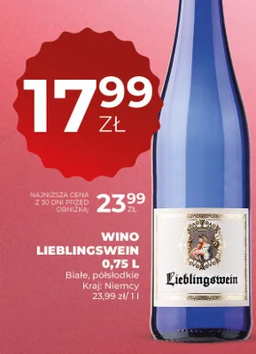 Wino Lieblingswein promocja w Duży Ben