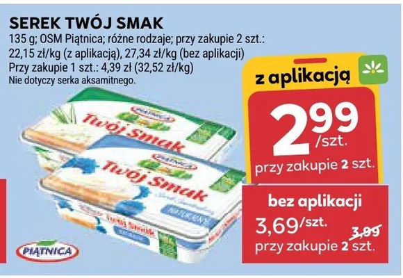Serek twój smak różne rodzaje promocja w Stokrotka