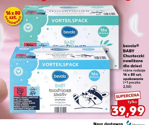 Chusteczki nawilżane dla dzieci bevola BABY promocja w Kaufland