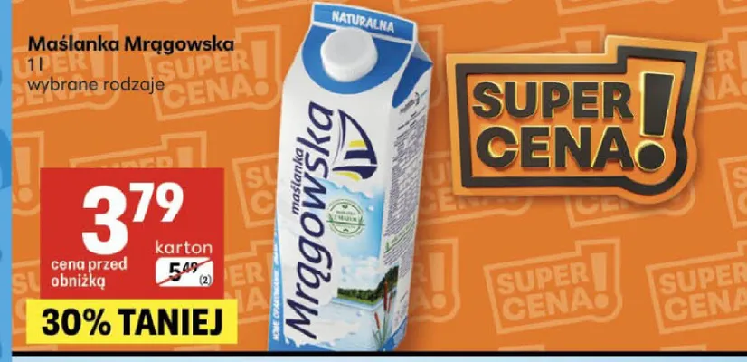 Maślanka naturalna Mrągowska promocja w Delikatesy Centrum