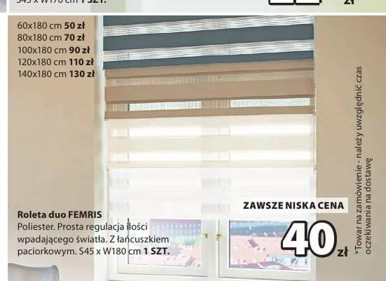 Roleta duo Femris 45x180 cm promocja w Jysk