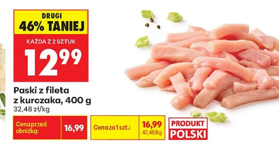 Paski z fileta z kurczaka Kraina Mięs promocja w Biedronka