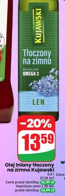 Olej lniany tłoczony na zimno Kujawski promocja w Dino