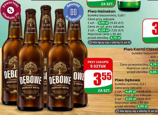Piwo butelka zwrotna promocja w Dino