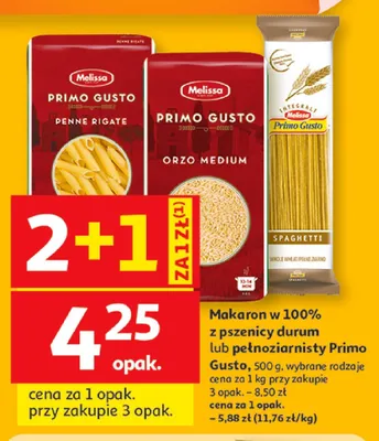 Makaron Spaghetti Melissa Primo Gusto promocja w Auchan