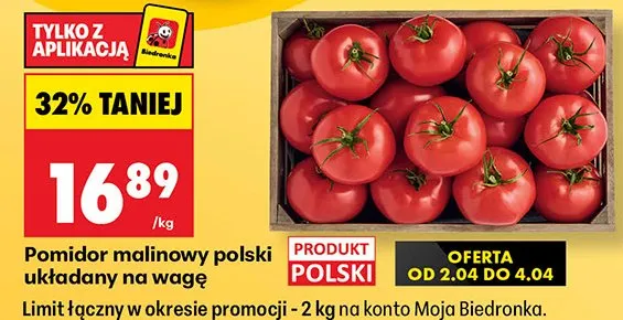 Pomidor malinowy polski układany  promocja w Biedronka