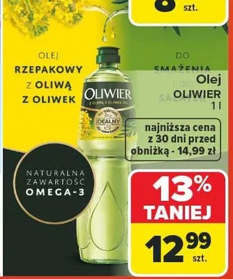 Olej rzepakowy z oliwą z oliwek promocja w Carrefour