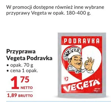 Przyprawa Vegeta Podravka promocja w Makro