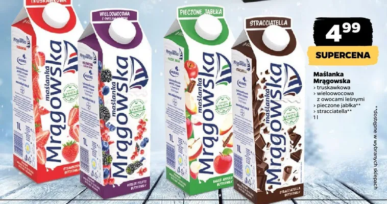 Maślanka truskawkowa 1 l promocja w Netto