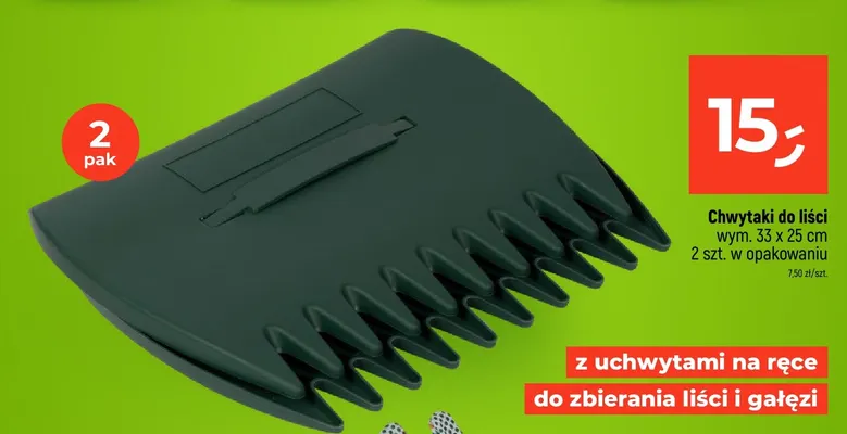 Chwytaki do liści 2-pak 33x25 cm promocja w Dealz