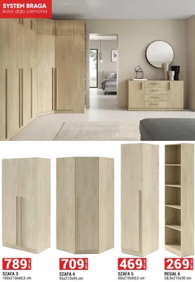 Szafa 4 System Braga kolor dąb cremona 95x210x95cm promocja w Merkury Market