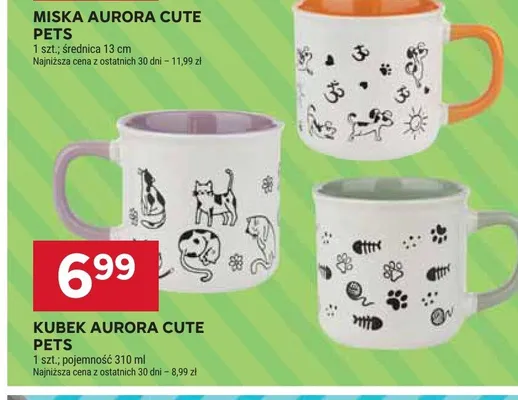 Kubek Aurora Cute Pets pojemność 310ml promocja w Stokrotka