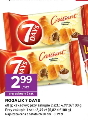 Rogalik 7 Days kakaowy promocja w Stokrotka