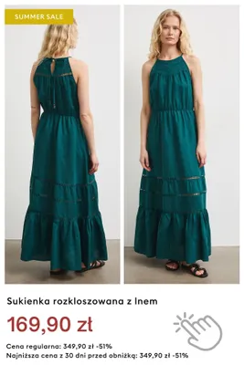 Sukienka rozkloszowana z lnem promocja w Medicine