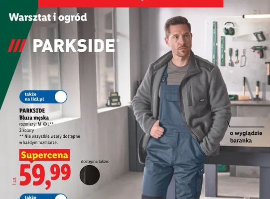 Bluza męska o wyglądzie baranka Parkside promocja w Lidl