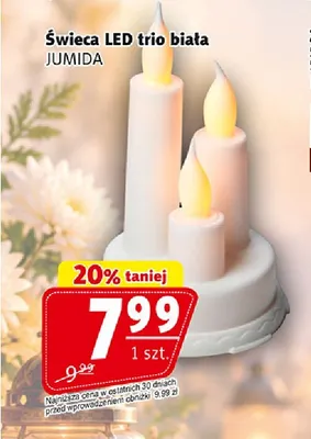 Świeca LED trio biała Jumida promocja w Prim Market