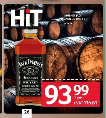 Whiskey Jack Daniel's 40% promocja w Selgros