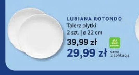 Talerz płytki Lubiana Rotondo 2-pak 22 cm promocja w Stokrotka
