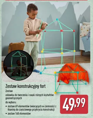 Zestaw konstrukcyjny fort 69 elementów promocja w Aldi