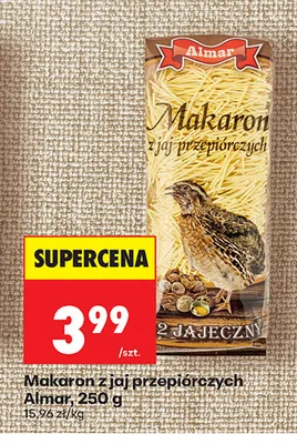 Makaron z jaj przepiórczych Almar promocja w Biedronka