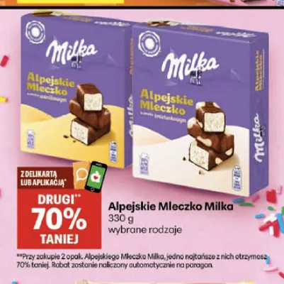 Alpejskie Mleczko Milka promocja w Delikatesy Centrum
