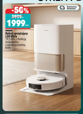 Robot sprzątający L50 Ultra z funkcją mopowania i samoczyszczenia biały Dreame promocja w Biedronka Home