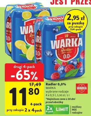Radler 0,0% wybrane rodzaje promocja w Intermarche