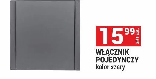 Włącznik pojedynczy kolor szary promocja w Merkury Market