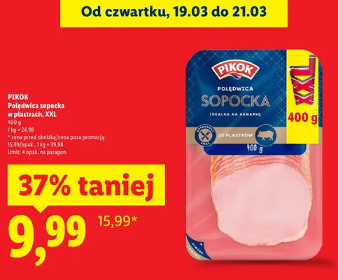 Polędwica sopocka w plastrach, XXL promocja w Lidl