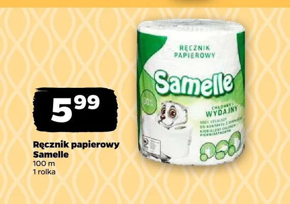 Ręcznik papierowy Samelle 100m promocja w Netto
