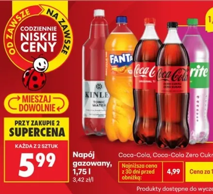 Napój gazowany 1.75 l promocja w Biedronka