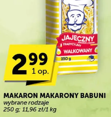 Makaron makarony Babuni jajeczny tradycyjny walcowany promocja w Euro Sklep