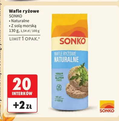 Wafle ryżowe z solą morską Sonko promocja w Intermarche