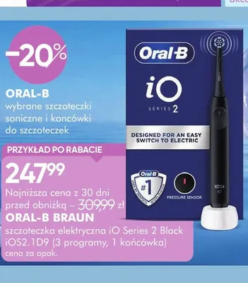 Szczoteczka elektryczna iO Series 2 Black iOS2,1D9 Oral-B Braun promocja w Super-Pharm