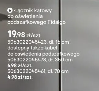 Kabel do oświetlenia podszafkowego GoodHome Fidalgo dł. 70cm promocja w Castorama