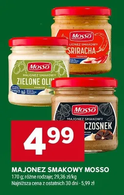 Majonez smakowy czosnek Mosso promocja w Stokrotka