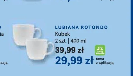 Kubek Lubiana Rotondo 2-pak 400 ml promocja w Stokrotka