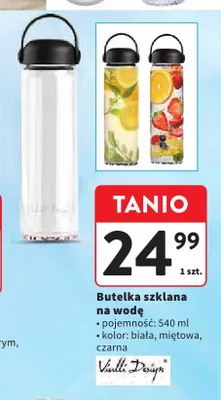 Butelka szklana na wodę Vialli Design 540 ml promocja w Intermarche