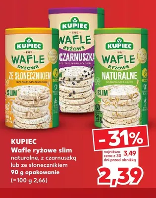 Wafle ryżowe slim ze słonecznikiem Kupiec promocja w Kaufland