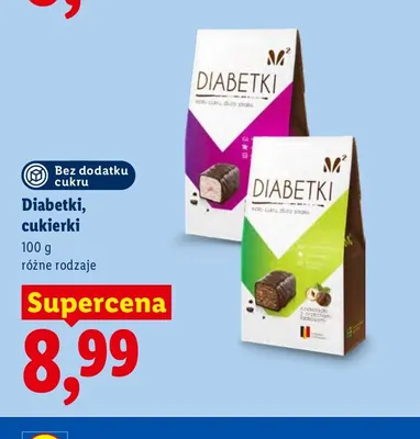 Cukierki z orzechami laskowymi Diabetki promocja w Lidl
