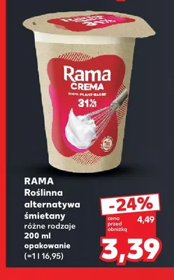 Roślinna alternatywa śmietany Rama promocja w Kaufland