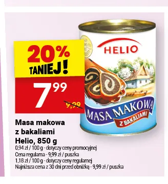 Masa makowa z bakaliami Helio promocja w Twój Market