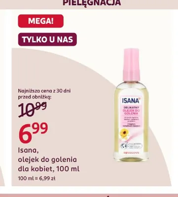 Olejek do golenia dla kobiet Isana promocja w Rossmann